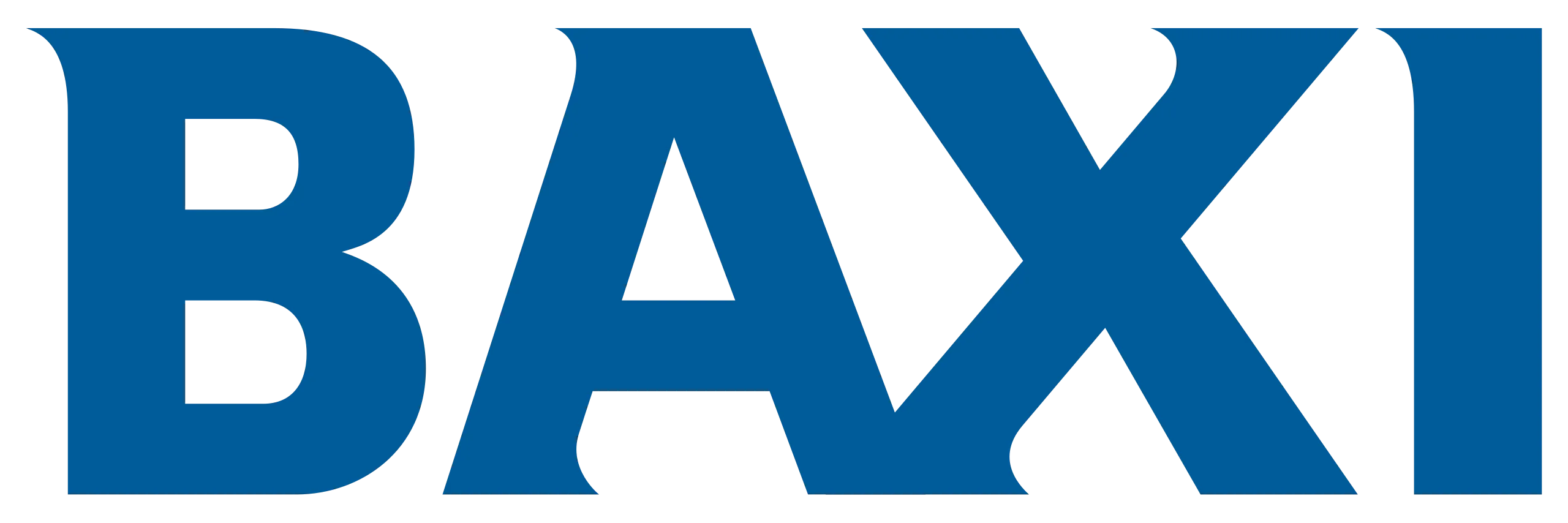 BAXI company logo in blue capital letters.